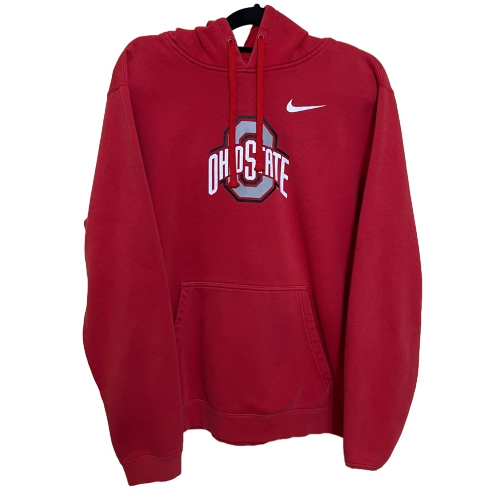 Ohio State University Mens Nike Red Buckeyes Pullover Hoodie Size L